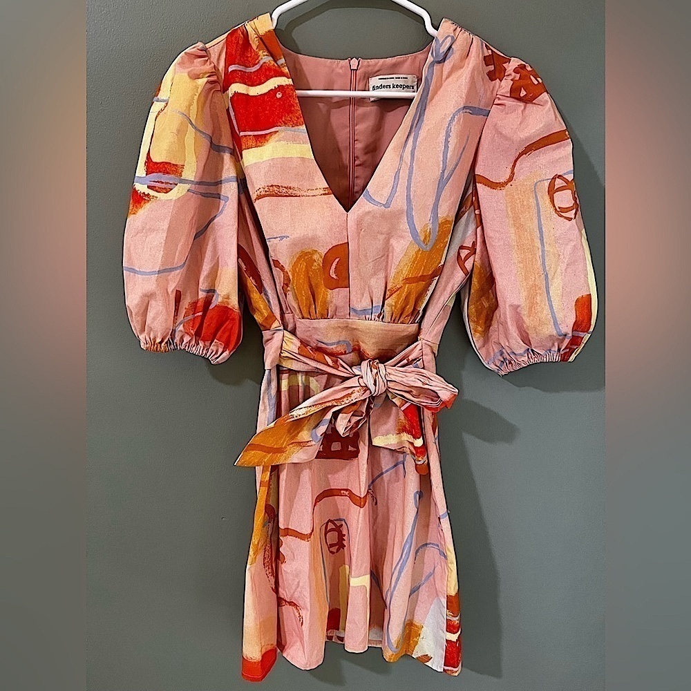 Finders Keepers Pink Wrap Sundress with Puff Sleeves - Picture 12 of 12